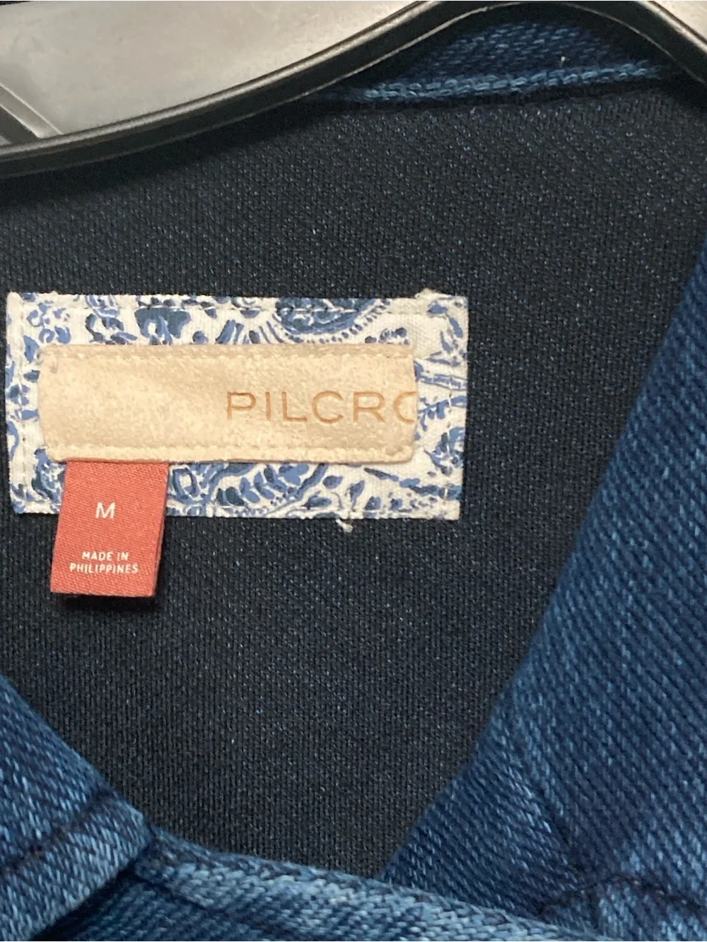 Pilcro Anthropologie Asymmetrical Zip Denim Moto Jacket Womens. Blue Size M